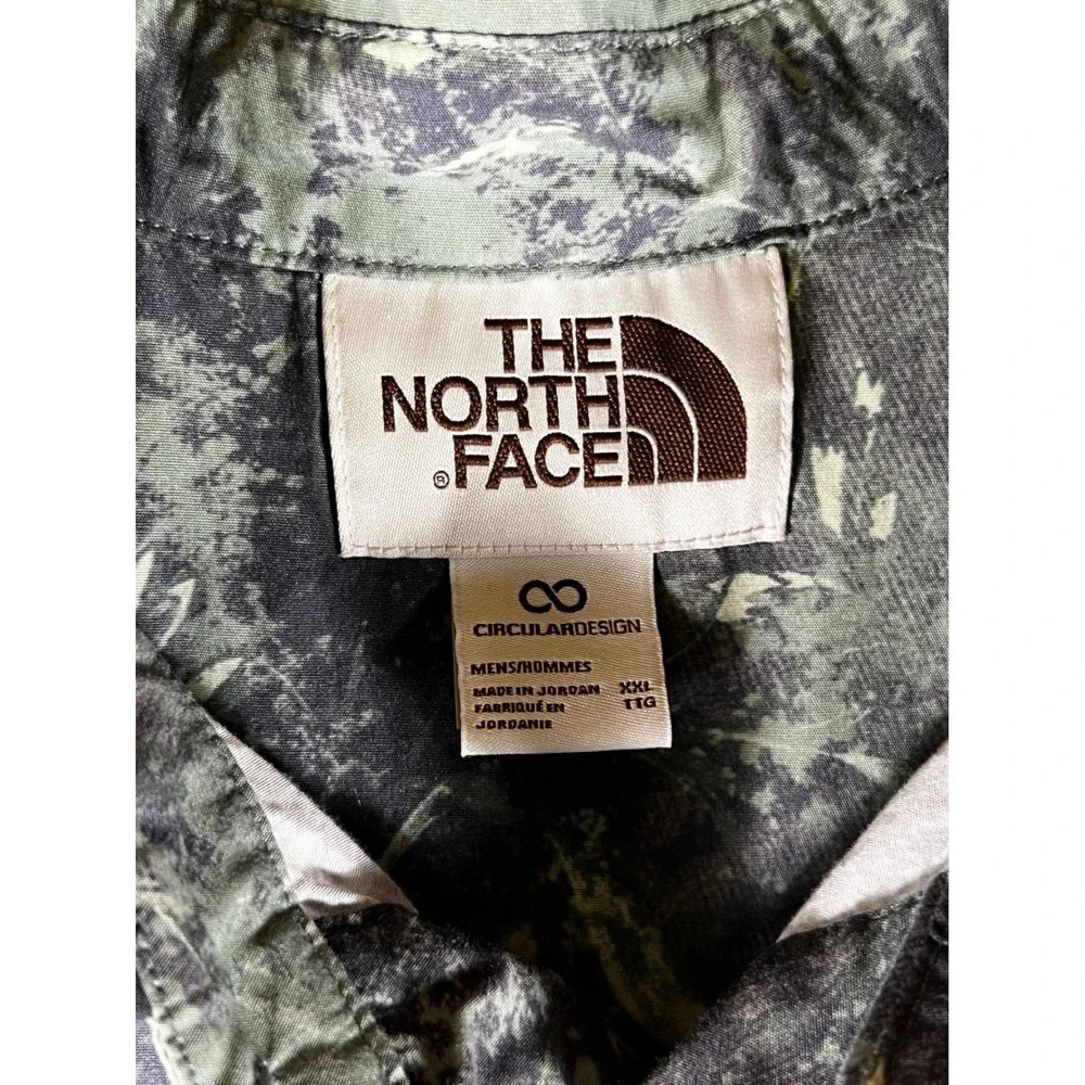The North Face Mens XXL Green Floral Circular Design Cotton Short Sleeve Shirt